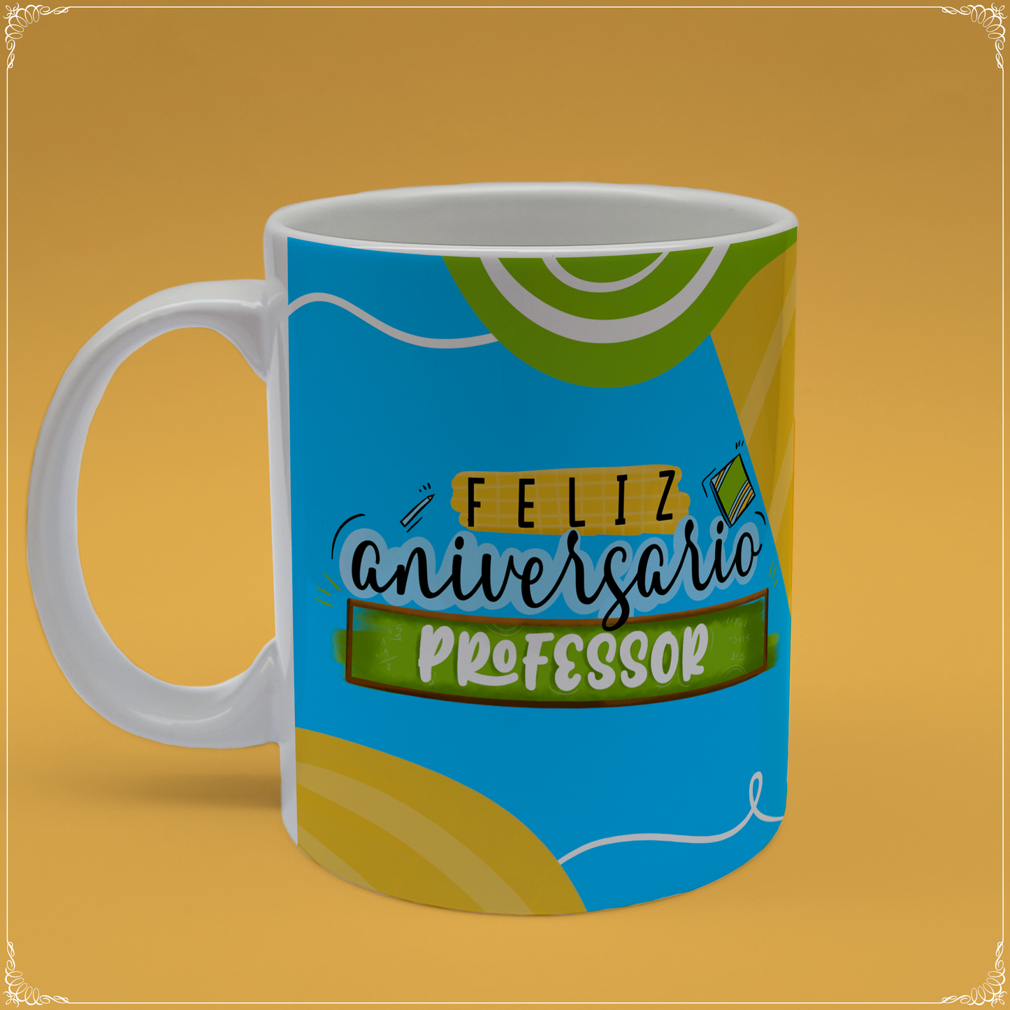 Caneca Feliz Aniversário Professor