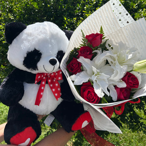 Buquê Scarlett com Panda