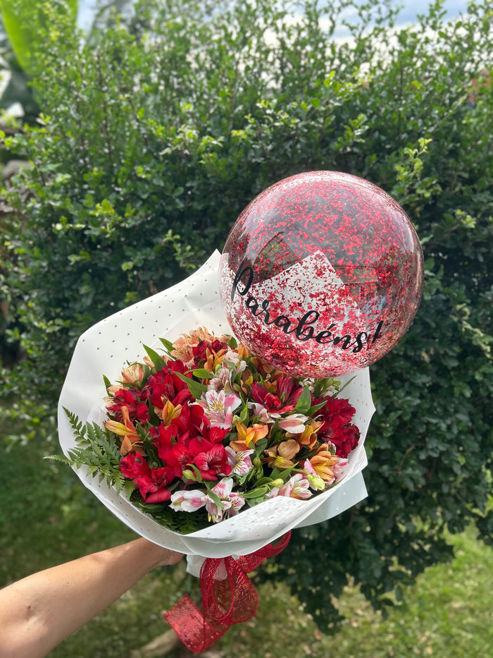 Gérberas, Astromélias e Tulipas