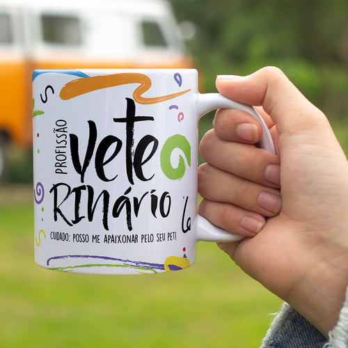 Caneca profissões com frase | Veterinário (a)
