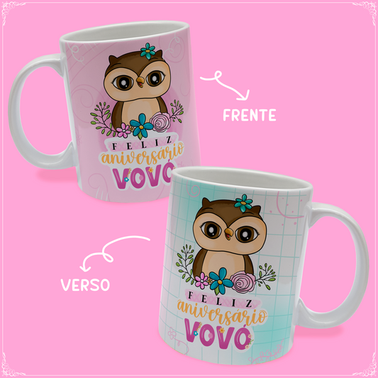 Caneca "Feliz Aniversário Vovó"