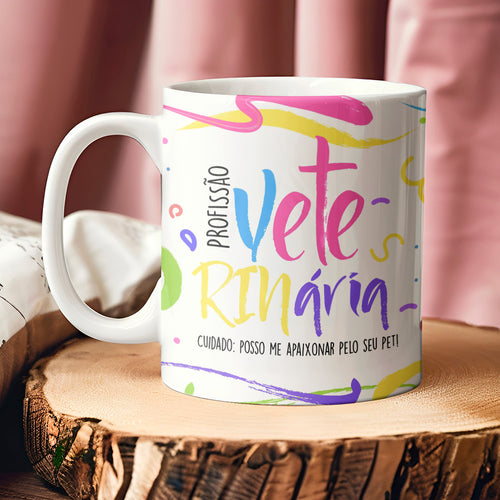 Caneca profissões com frase | Veterinário (a)