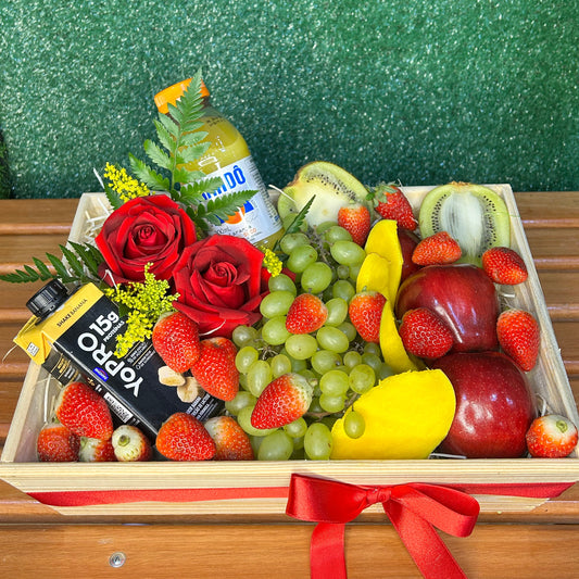 Cesta Luzia - Frutas e Flores